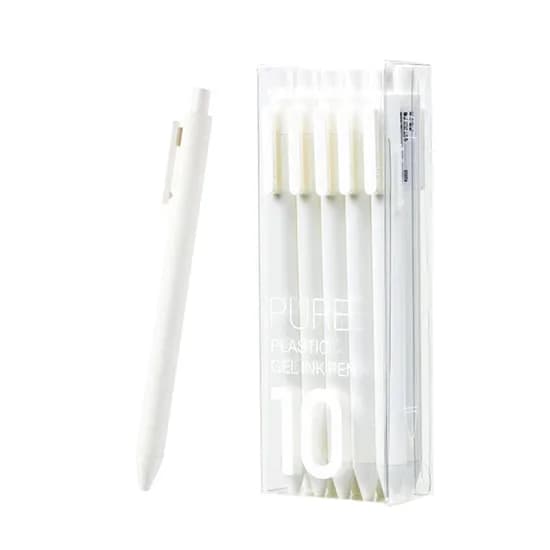 카코 퓨어 소프트 젤펜 중성펜, 화이트, 10개입