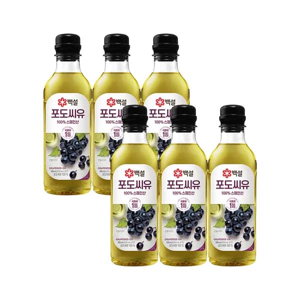 백설 포도씨유 500ml 6개