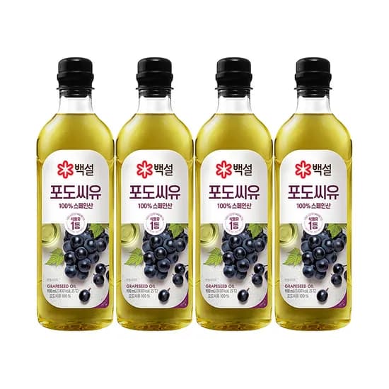 백설 포도씨유, 900ml, 4개
