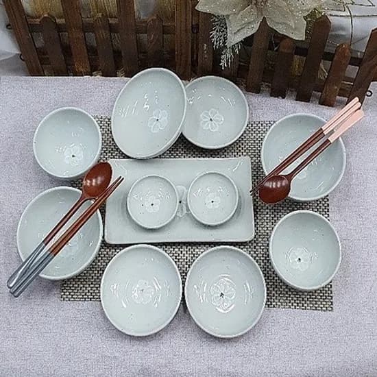고백자 배꽃 미니 홈셋트 1set 15p