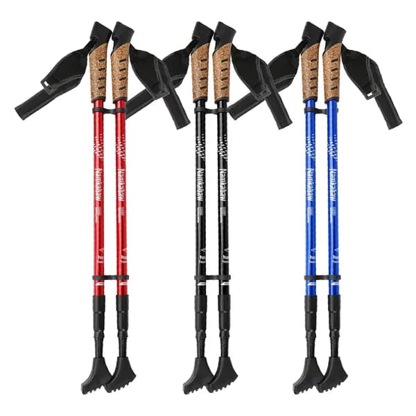 접이식 3단 경량 등산스틱 레드와인 65-135cm 1개
