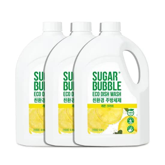 슈가버블 친환경 주방세제 리필 레몬 크러쉬 2.5L 3개