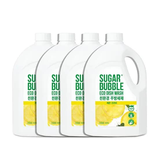 슈가버블 친환경 주방세제 리필 레몬 크러쉬 2.5L 4개
