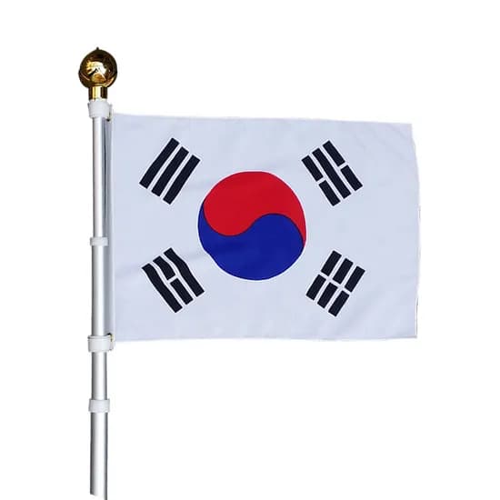 알루미늄 2단 회전깃대 태극기세트 혼합생상 1개
