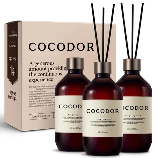 코코도르 프리미엄 디퓨저, 블랙체리, 500ml, 3개