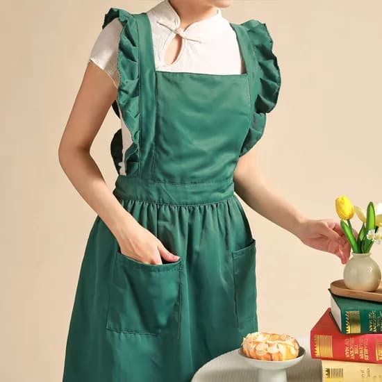 프릴 앞치마 그린 1개