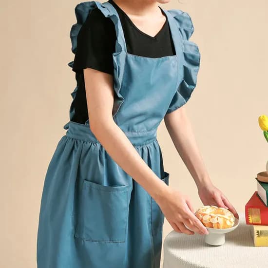 프릴 앞치마, 블루, 1개