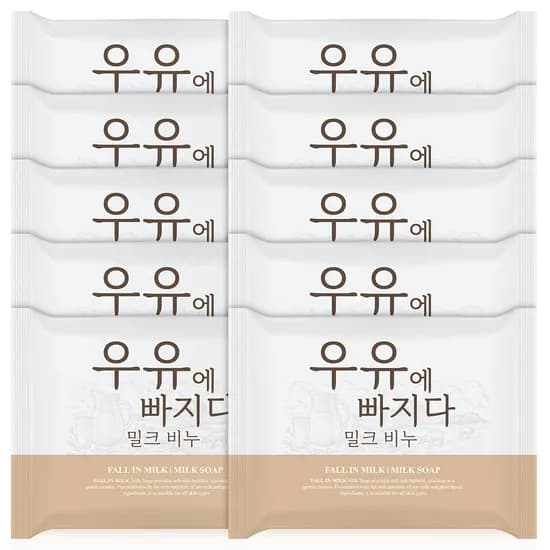 에스세이지 우유에 빠지다 밀크 비누, 베이비파우더 향, 100g, 10개
