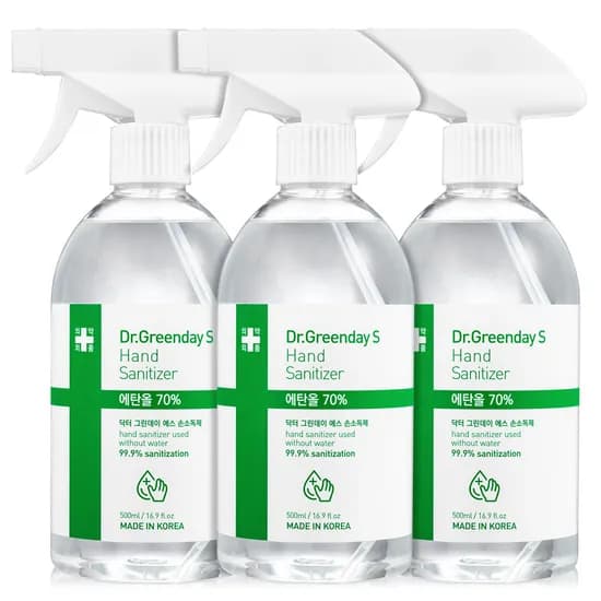 닥터그린데이 에스 손 소독제, 500ml, 3개