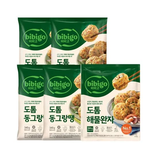 비비고 도톰 동그랑땡 340g 4개 외 도톰 해물완자 340g 1개