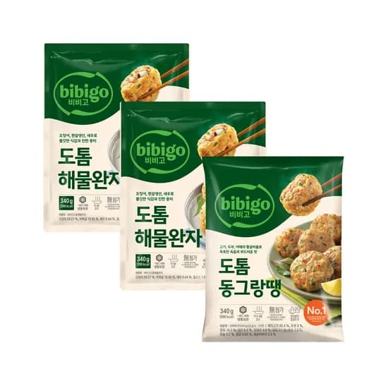 비비고 도톰 해물완자 340g 2개 외 도톰 동그랑땡 340g 1개