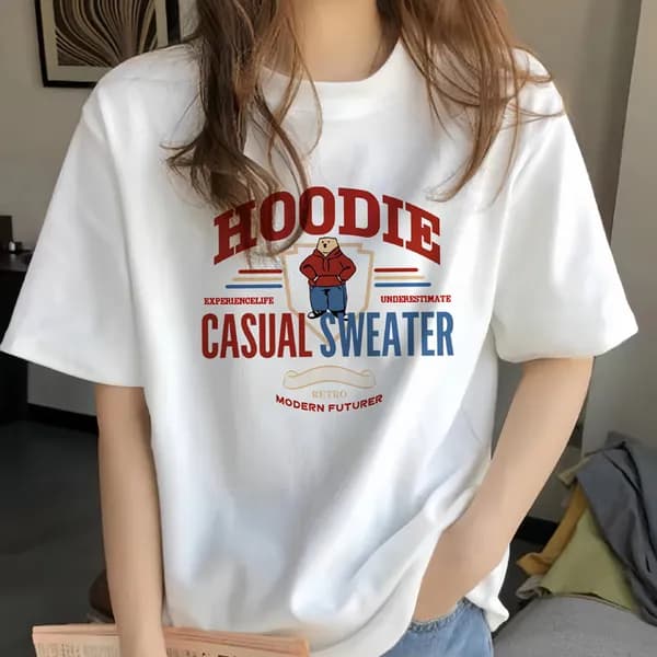 허블리 프린팅 라운드넥 반팔티 후디베어 XL 2개