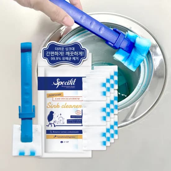 스페시핏 싱크대 클리너 스틱 1개 외 클린포 레몬향 12매 3팩