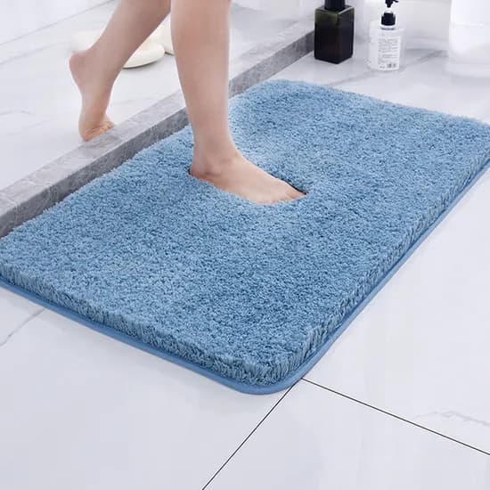 애플민트 빨아쓰는 호텔 주방 욕실 먼지없는 부드러운 발매트, 아쿠아블루, 50x80cm