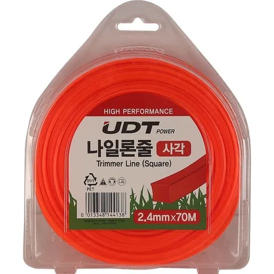 예초기 나일론날 2.4mm 70m, 오렌지, 사각, 1개