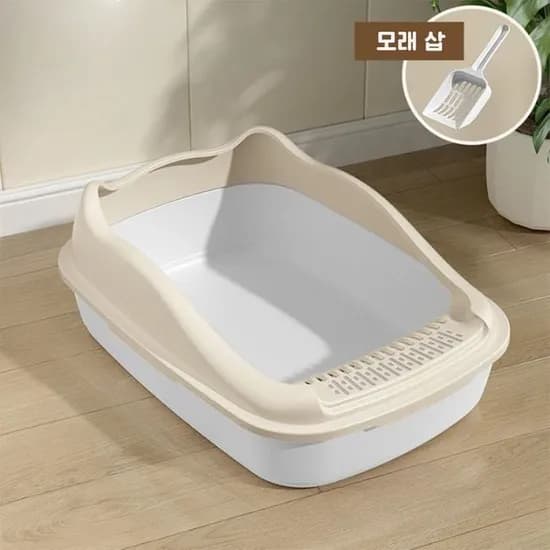 코어스 아깽이용 평판형 고양이 화장실, 크림화이트, 1개
