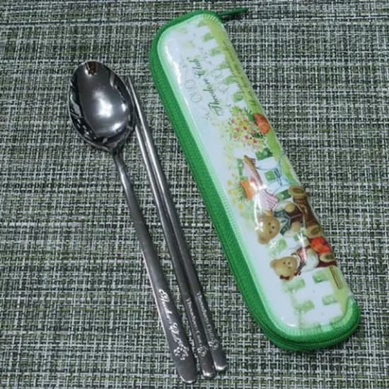 테오도어 어린이 도시락 수저 젓가락 집 세트, 1개