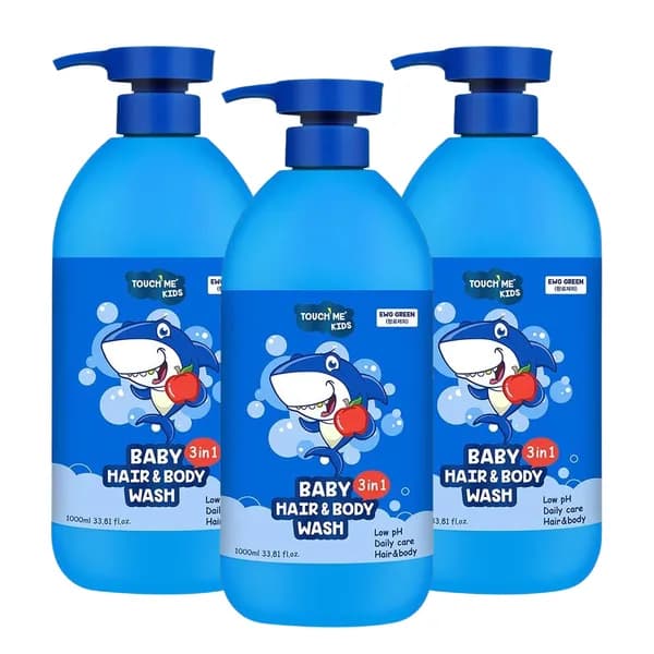 터치미 키즈 유아 3in1 올인원 바디워시 사과향 1000ml 3개