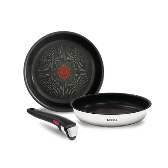 테팔 매직핸즈 인덕션 뉴이모션 트라이미 3종 세트, 스텐, 팬, 22cm, 1개 + 24cm, 1개 + 손잡이, 1개