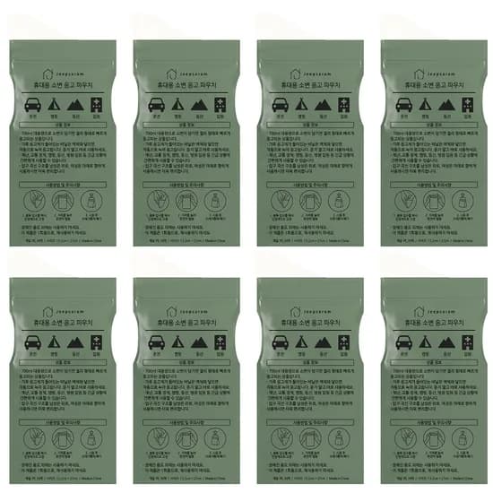 Jeebsaram 휴대용 소변 응고 파우치 일회용 소변봉투 8매 1개