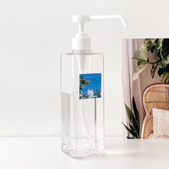 사각 세제통 펌프 용기 투명 500ml 1개