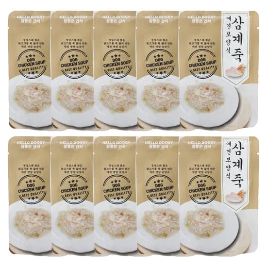 헬로도기 참좋은간식 애견보양식, 삼계죽, 80g, 10개