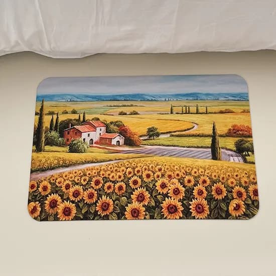 룰루홈 복을 부르는 규조토 발매트 황금해바라기 들판 60x40cm 1개