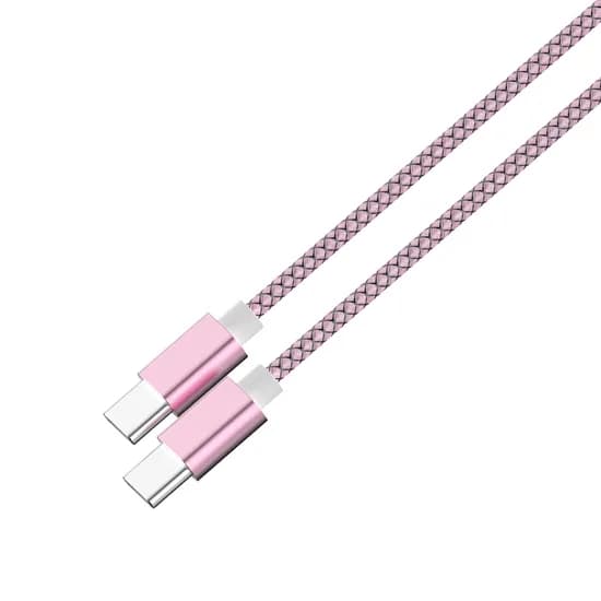 WJT 메탈 고속 충전 케이블, CtoC, 100W, 핑크, 0.5m, 1개