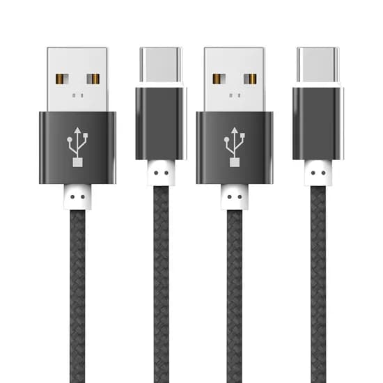 WJT 메탈 고속 충전 케이블, USB-C, 블랙, 1.5m, 2개