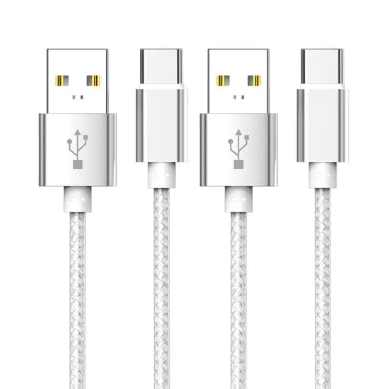 WJT 메탈 고속 충전 케이블, USB-C, 실버, 1.5m, 2개