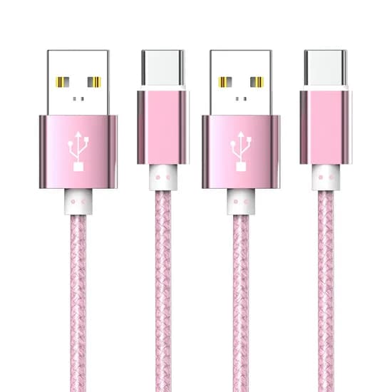 WJT 메탈 고속 충전 케이블, USB-C, 핑크, 1.5m, 2개