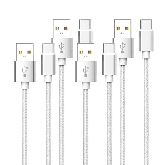 WJT 메탈 고속 충전 케이블, USB-C, 실버, 1.5m, 4개