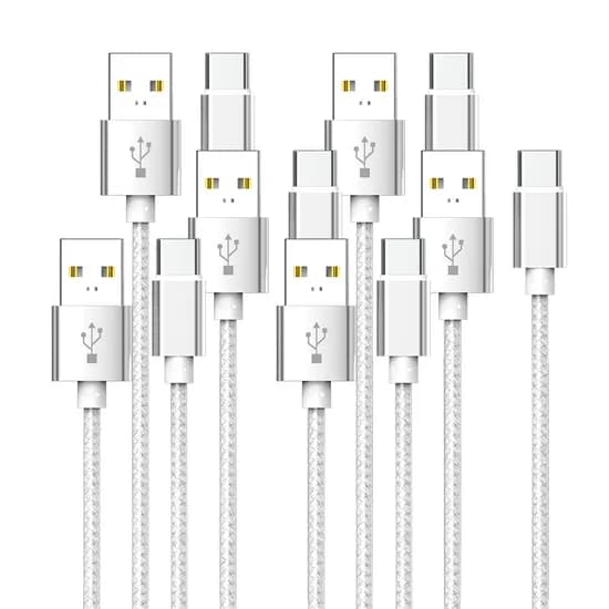 WJT 메탈 고속 충전 케이블, USB-C, 실버, 1.5m, 6개
