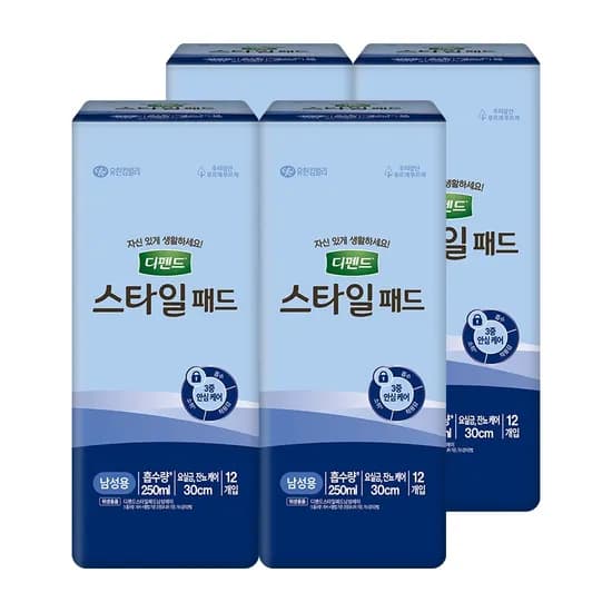 디펜드 스타일 패드 남성 프리 12매입 4팩