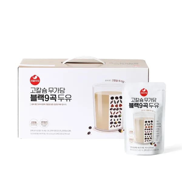 서울우유 고칼슘 무가당 블랙9곡 두유 190ml 20개