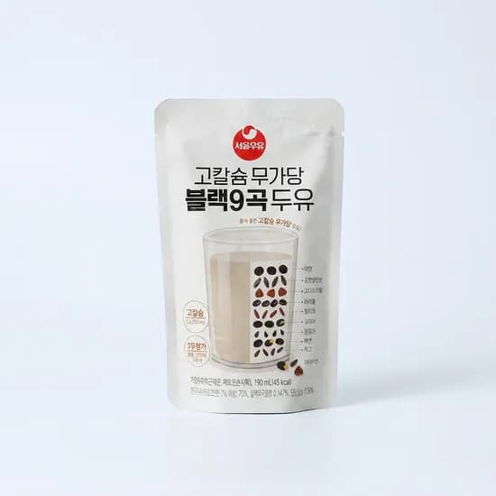 서울우유 고칼슘 무가당 블랙9곡 두유 190ml 40개