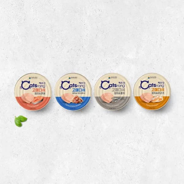 캐츠랑 고메디쉬 고양이 습식 간식 캔 참치&연어 160g 48캔