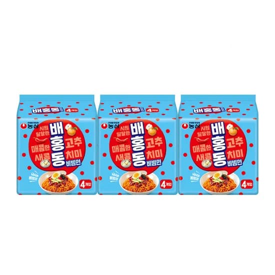 농심 배홍동 비빔면 137g 4개입 3개