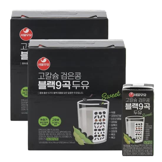 서울우유 고칼슘 검은콩 블랙9곡 두유 190ml 16개입 서울우유 고칼슘 검은콩 블랙9곡 두유 190ml 16개입