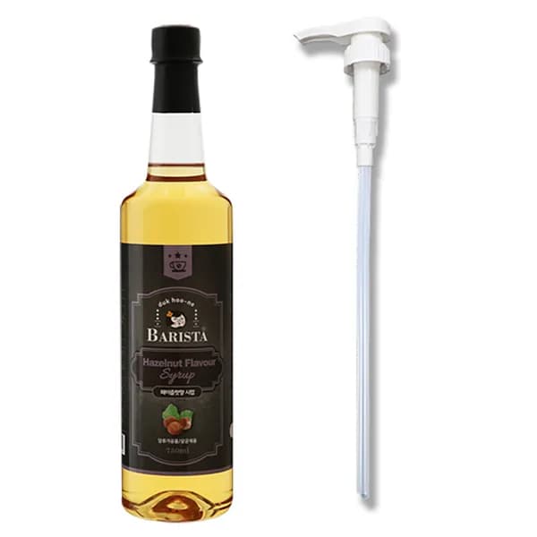 그리심 덕후네 바리스타 헤이즐넛향 시럽 750ml 1병 + 시럽펌프 1개