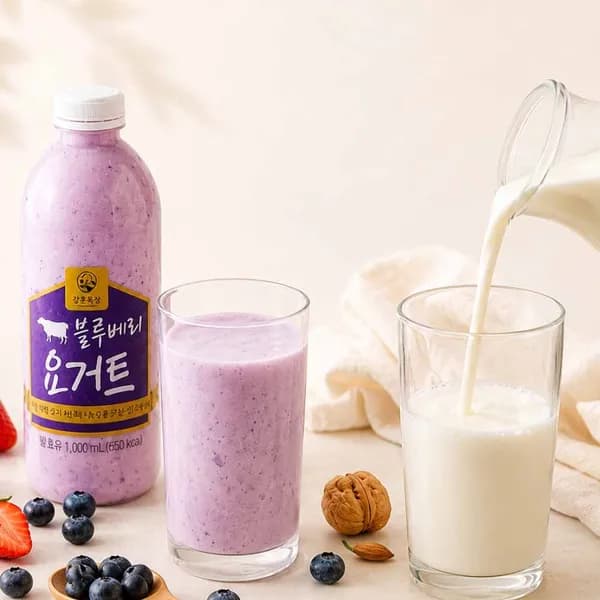 강훈목장 수제요거트 플레인 1L + 블루베리 1L 2개