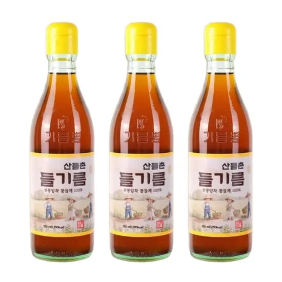 산들촌 통들깨 들기름, 350ml, 3개