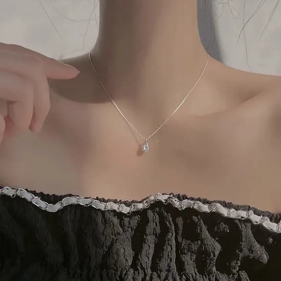 물방울 목걸이 실버
