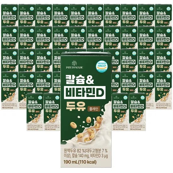 파이토메이드 칼슘&비타민D 두유 플레인 190ml 48개