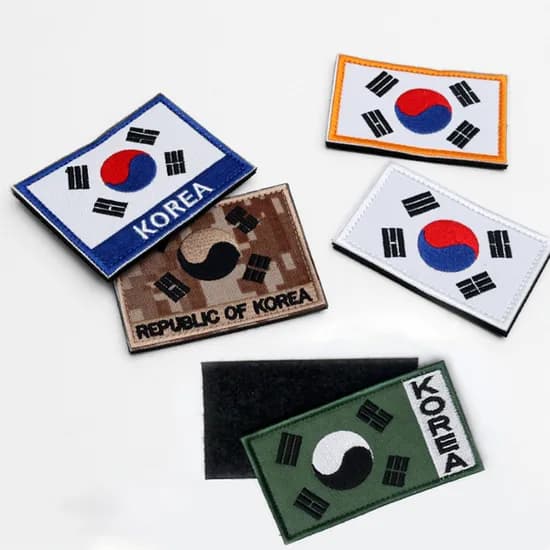 태극기 자수 찍찍이 패치, 5종 혼합세트, 1개