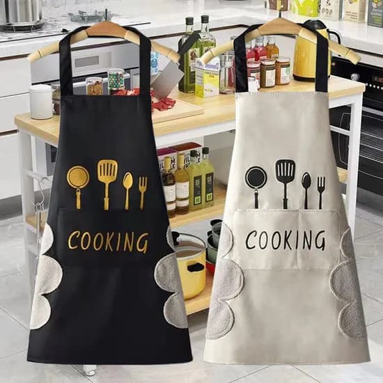 핸드 타월 방수 앞치마, 블랙+아이보리, 총 2개