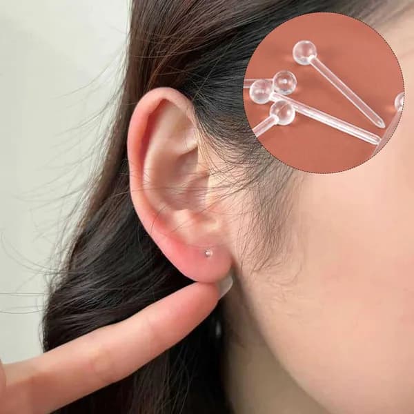 투명 실리콘 볼 귀걸이 투명 1개