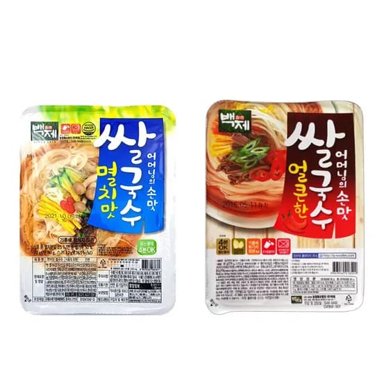 백제 쌀국수 멸치맛 5개 외 1종 90g 1세트