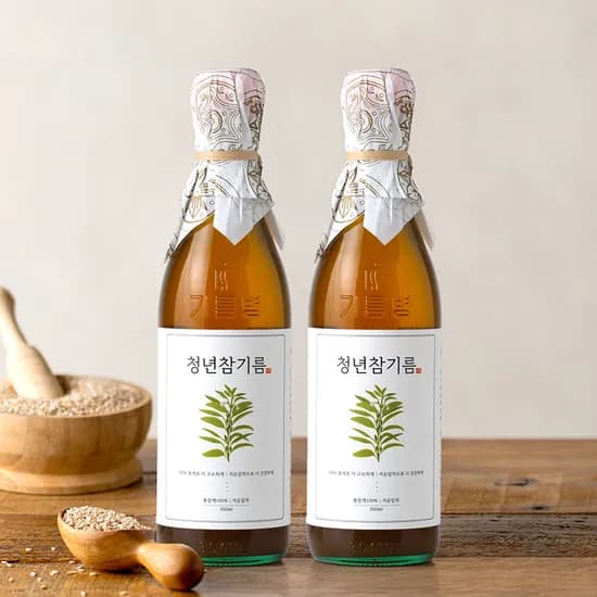청년참기름, 350ml, 2개