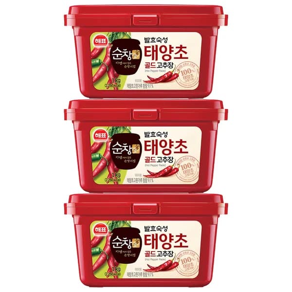 해표 순창궁 태양초 골드 고추장 1kg 3개